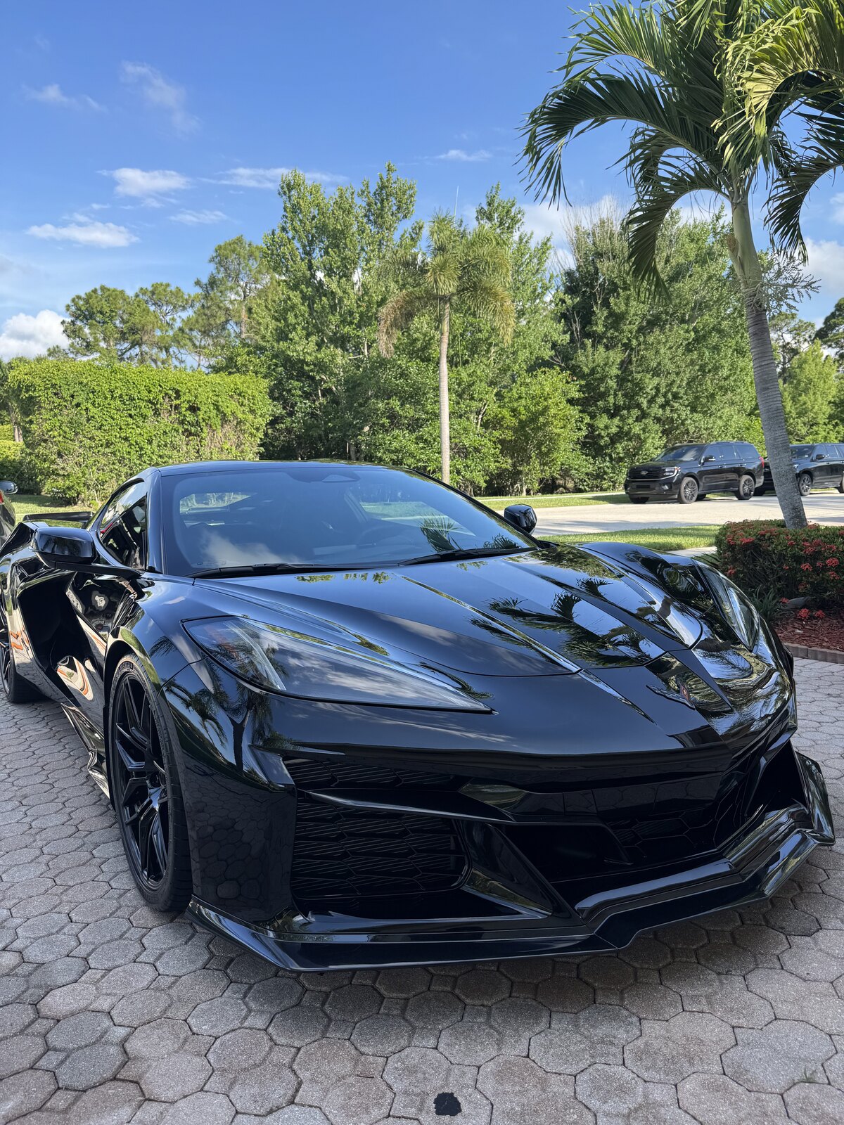 Glossy black Ferrari 488 after detailing